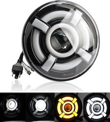 Universal 7 Inch 18cm Led Headlight Lamp Halogen 12v-24v Low High Beam Drl Daytime Running Lights Turn Signal White-yellow 4800lm Atv