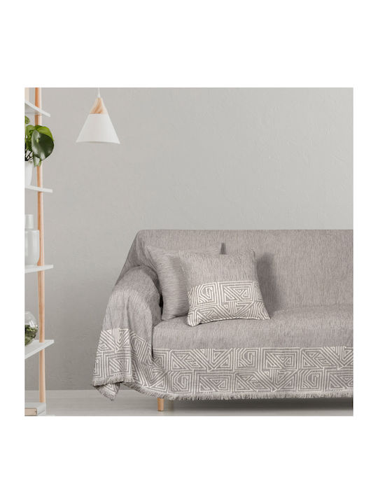 Xionoula Home Maze Zweisitzer-Sofa Überwurf Chenille 180x250cm Grau