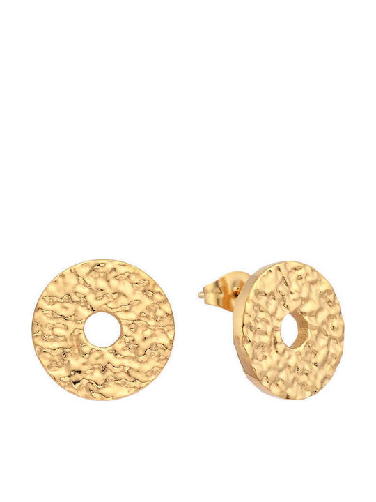 Asimi Body Piercing Stud Earrings Made of Gold Plated Steel with Stones