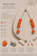 Kalliopi Silver Handmade Begleri from Stainless Steel with Orange Faturan Stone 12mm Length 25cm