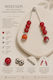 Kalliopi Silver Komboralia Handmade from Stainless Steel with Red Faturan Stone 12mm Length 25cm Red