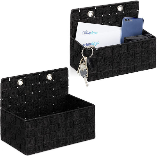 Relaxdays Coș De Depozitare Negru 20x16.5x25cm 2 Bucăți