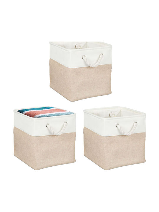 Relaxdays Relaxdays Aufbewahrungskorb Beige 3 Stück