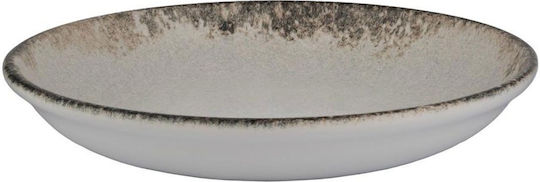 Kutahya Porselen Rustiground Deep Serving Plate Made of Porcelain Yellow with Diameter 25cm