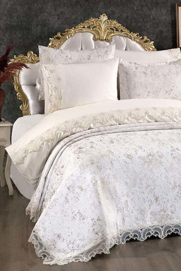 SteweHome Duvet Cover Set 200x220cm Double With 2 Pillowcases Beige