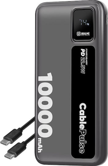 Obal:Me CablePulse Power Bank 10000mAh 22.5W με Θύρα USB-A και Θύρα USB-C Power Delivery Μαύρο