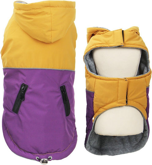 Glee Dog Coat Hooded Yellow Medium