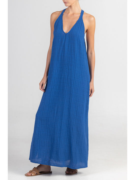 Rochie Maxi Albastră de Vară