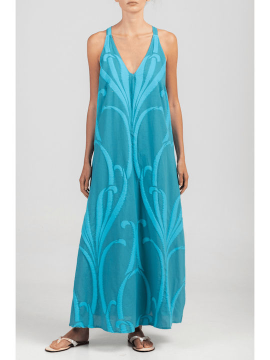 Sommer Maxi Damenkleid Blau