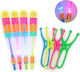 Set 4x Flying Light-up Helicopter Led Slingshot Toy Children Gift