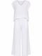 Women's White Set with Trousers with Rubber Band in Loose Fit