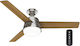Hunter Finley Ceiling Fan 132cm With Light Brus...