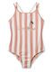 Liewood Coral Blush Creme De La Creme Stripe Kids Swimwear One-Piece Coral Blush