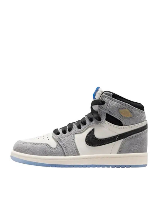 Jordan Air Jordan 1 Детски Маратонки High Сив
