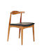 Rubberwood Dining Chairs with Artificial Leather Upholstery Walnut-Black 2pcs 55x51x75cm