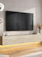 TV Stand Damla from Metal & Wood with LED Lighting Travertine L180xW29.5xH29.5cm