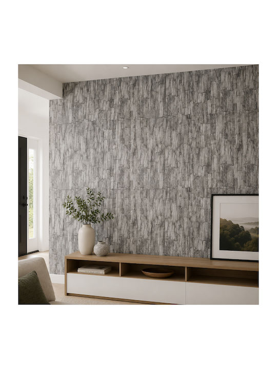 Self-Adhesive Wall Wallpaper PVC Gray Stone Pattern 300x45cm