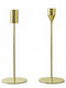 General Trade Set of Metal Candle Holders in Gold Colour 8x27x27cm 2 Pieces