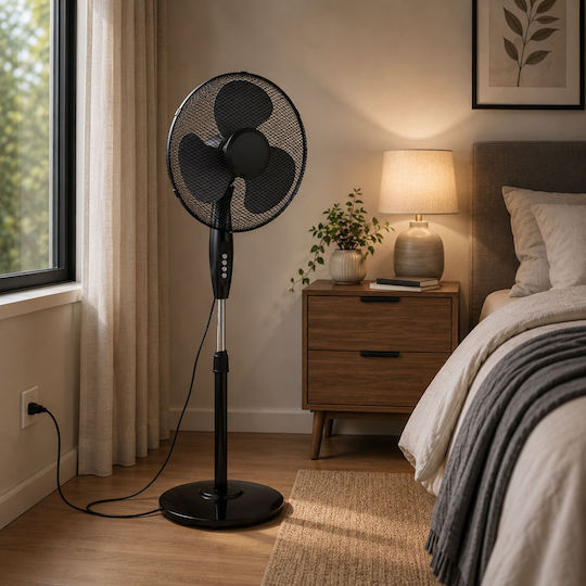 Ankor A-853298 Ventilator Sockel 50W Lüfterdurchmesser 40cm Schwarzer