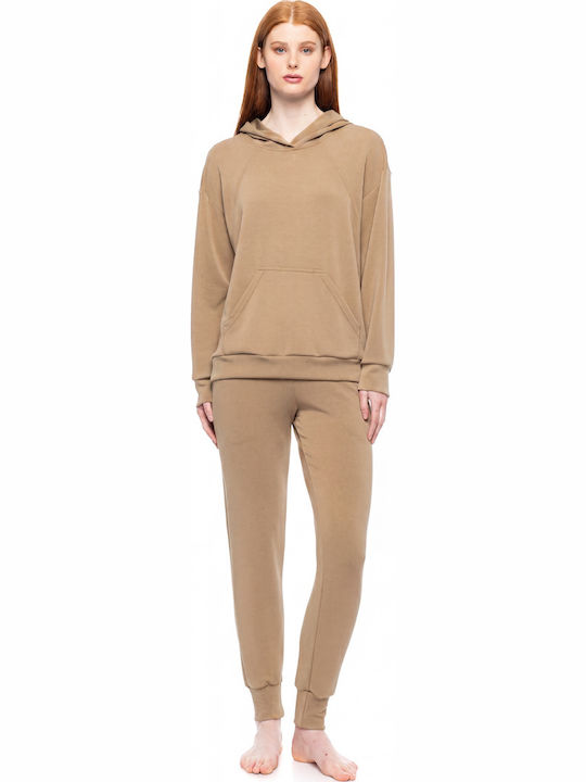 Damen Jogginghosen Beige