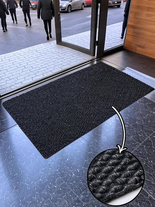 SteweHome Non-Slip Black Doormat 100x150cm