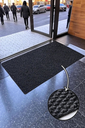 SteweHome Non-Slip Black Doormat 100x150cm