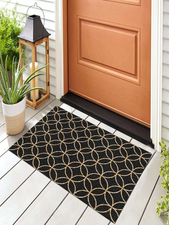 SteweHome Non-Slip Round Orange Doormat With Diameter 70cm