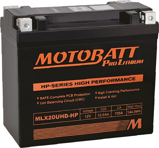 Baterie Motobatt Mlx20uhd-hp 12v 12ah 20hr 720a Amperi De Pornire La Rece (CCA)