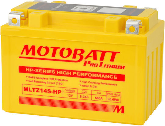 Motobatt Battery Mltz14s-hp 12V 8Ah 20Hr 560A CCA