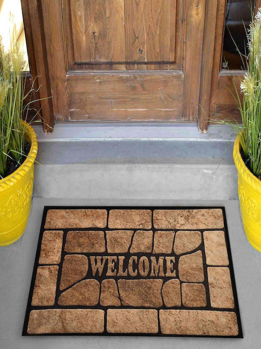 SteweHome Non-Slip Orange Doormat