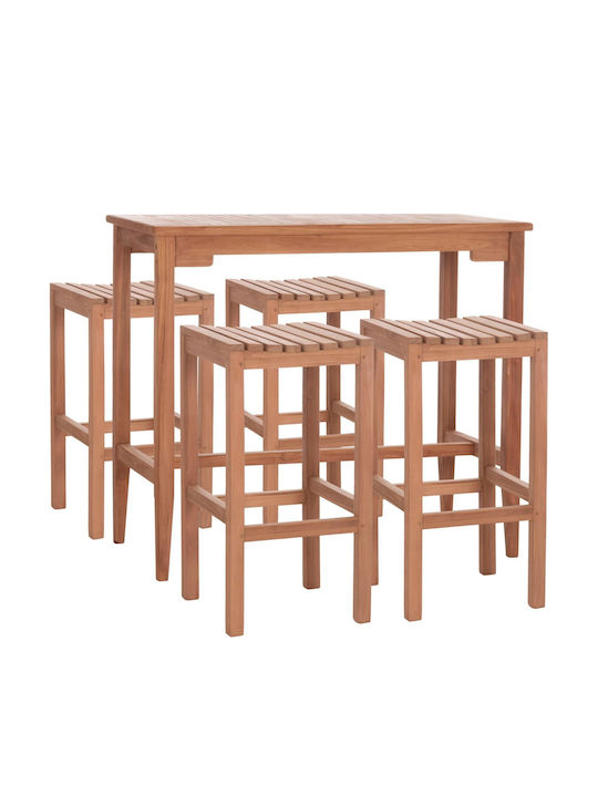 Outdoor Bar Set 5 Pieces Natural Color