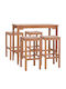 Outdoor Bar Set 5 Pieces Natural Color