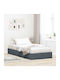 vidaXL Bett Einzel mit Samt Grau mit Stauraum, Latten & Matratze 100x203cm