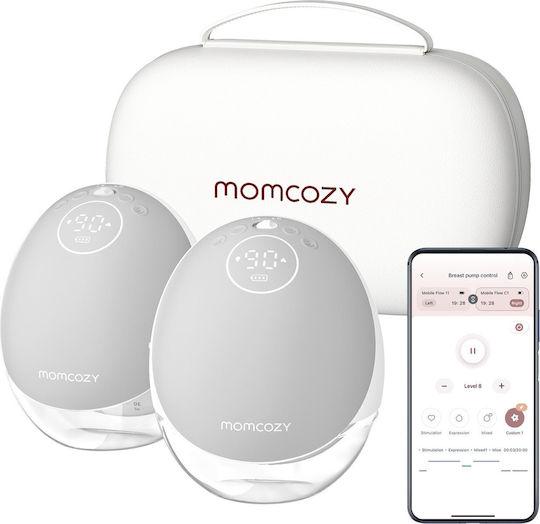 Momcozy M9 Φορητό Διπλό Θήλαστρο Μπαταρίας Γκρι 150ml