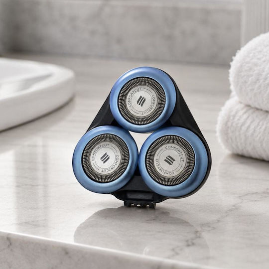 Ξυριστική Κεφαλή Philips S6000 Series S6011 S6015 S6500 Ανταλλακτικό Κασέτας Μαύρο Μπλε