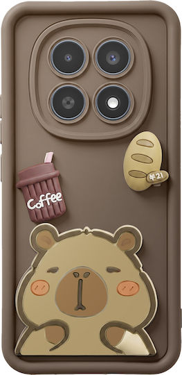 Avizar Husa Redmi Note 15 Motive 3D Capybara Margine Ridicată Maro