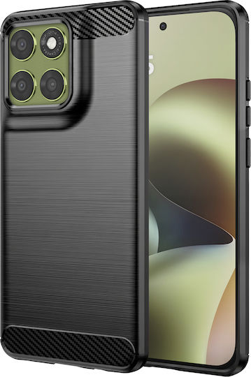 Avizar Калъф Moto G67 От Силикон С Въглероден Ефект Матирана Текстура Черен