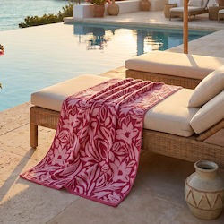 Easy Home Cotton Beach Towel Pink