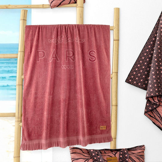 Nima Beach Towel Cotton Red 160x90cm
