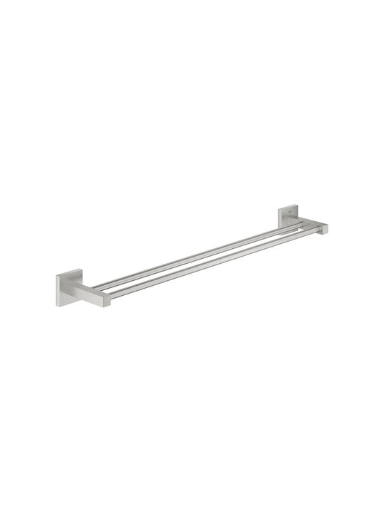 Grohe Cube Ράγα Μπάνιου Διπλή Επιτοίχια με Βίδες Inox Γκρι