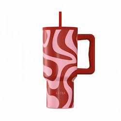 Estia Straw Tumbler XL Save The Aegean 900ml Coral Waves