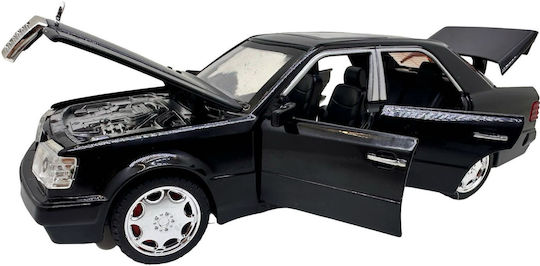 Mercedes-Benz E500 AMG W124 Negru 1:28 Model Replica Metalic Lumini Sunete Uși Funcționale Capotă Portbagaj