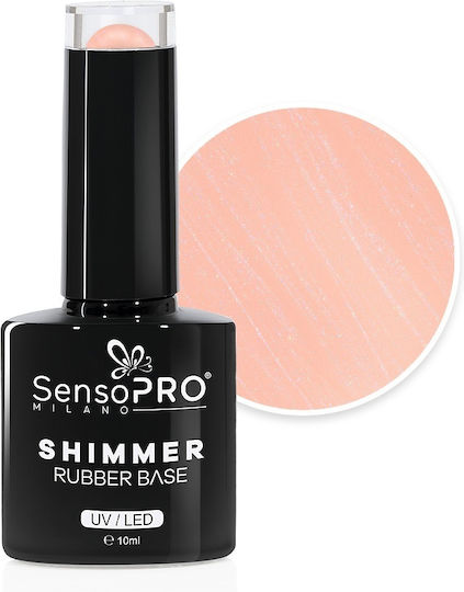 SensoPro Base Coat Primer Top Coat pentru Gel Cauciuc 10ml Irresistible Nude Shimmer Roșu