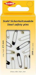 Kleiber Stahl Sicherheitsnadeln 71063 100 Stück Schwarz Silber