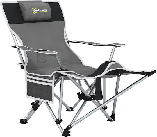 Outsunny Beach Chair Black 82x100x88cm