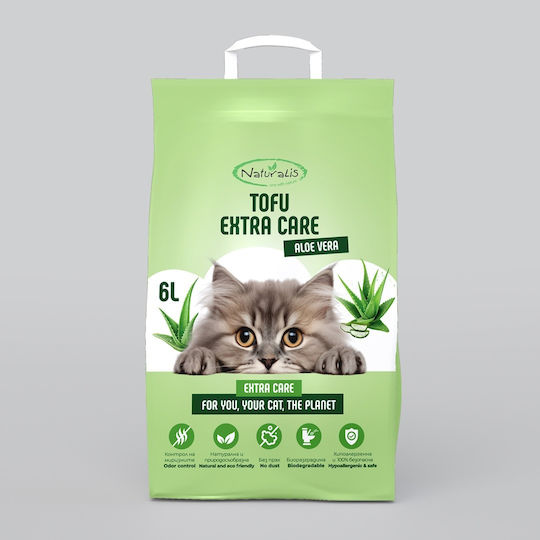 Naturalis На Растителна Основа Пясък за Котки Tofu с Аромат Алое Вера 2.5kg / 6lt