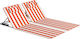 Outsunny Beach Sunbeds Orange Foldable Steel with Pillow 2 Pieces