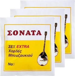 Sonata Extra No3 Χορδές Μπουζουκιού 6άχορδου 011 Πακέτο 3 Σετ