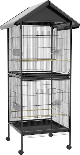 Pawhut Colivie Pentru Păsări 71.8x71.8x170.2cm Neagră