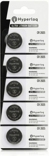 Hyperloq Lithium Watch Batteries CR2025 3V 5pcs